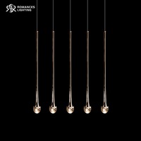 Lustre LED moderne nordique pour mariage, hôtel, fête, en métal et acrylique, petit, 5 têtes, pour plafond