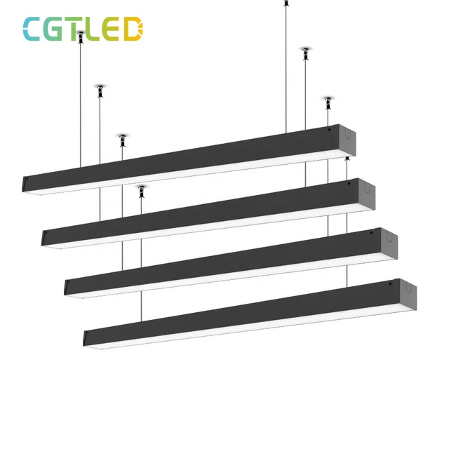 4FT 1200mm 40W Black Surface Linkable Pendant Linear LED Light Office Shop Chandeliers Pendant Lights