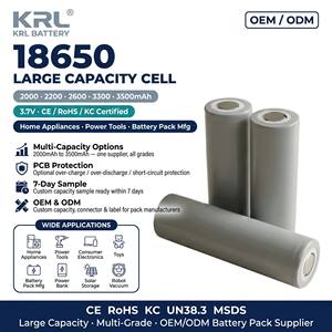 Paket Baterai Polimer Li-ion 3.7V Kapasitas Besar 18650 untuk Kendaraan Listrik Peralatan Rumah Tangga Baterai Lithium Ion Silinder - Product Image 1