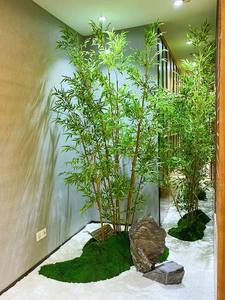 Peyzaj Kombinasyonu, İç Mekan Pencere Dekorasyonu, Merdiven Köşesi Peyzajı için Yapay Bambu ve Yeşil Bitkiler - Product Image 3