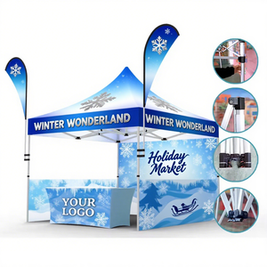 Tente de stand portable personnalisée pliable pour événements, impression de marque, vente de nourriture, fête, salon professionnel, auvent extérieur, tente pop-up - Product Image 3