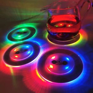 โปรโมชั่น10cm สติกเกอร์รถไฟเหาะ LED แบบกำหนดเองขายดี RGB เรืองแสงช่วงดึกการควบคุมเสียงรีโมทปีใหม่100ชิ้น - Product Image 6