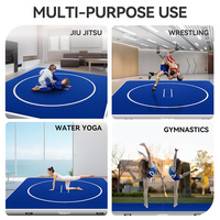 Tapis de lutte gonflable 16ft/13ft/10ft, tapis de Jiu Jitsu pliables, tapis de lutte pour la maison, tapis en PVC imperméable pour BJJ MMA Grappling
