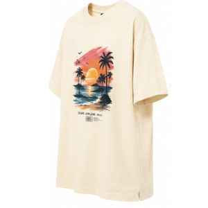 T-shirt en coton surdimensionné à séchage rapide avec logo frontal, col rond, manches courtes, décontracté, pour l'été, la plage, le streetwear, pour hommes et femmes, ODM - Product Image 5