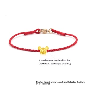 XD MB013 Bracelet de remplacement en coton tressé à la main rouge, avec perles de transfert à petit trou, pour hommes et femmes, utilisable comme bracelet ou bracelet de cheville - Product Image 4