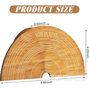 Wooden Vinyl Record Display Rack Wall Mounted Natural Wood Storage <b>Stand</b> For <b>Cd</b> Rack Rustic Design - Product Image 4