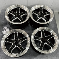 Jantes forgées en aluminium noir usiné 1/2 pièce avec lèvre usinée 5x114.3 5x120.65 pour Ford Mustang Shelby Chevy Corvette C6 C7 C8