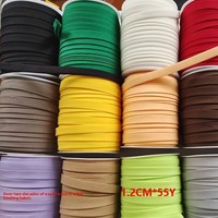 Ruban biais en polyester-coton de qualité supérieure, 1,2 cm, pliage en 4, sans repassage, accessoires de couture, bordure, 55y/rouleau, fourni par l'usine