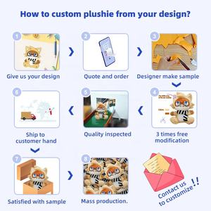 Bir çocuk çizim köpek şeyler oyuncak özel kürklü Plushies özel Plushie üretim Plushie hayvan oyuncaklar Plushies yapmak - Product Image 5