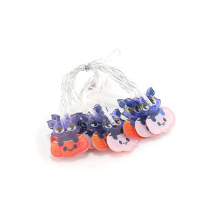 Accessoires de fête <span class=keywords><strong>Smiley</strong></span> Plat Citrouille Fantôme À Piles Décoratif Led Guirlande Lumineuse Pour Halloween Chambre De Vacances Bar Décoration - Product Image 6