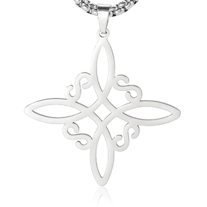 Pendentif noeud de sorcière celtique collier femme en acier inoxydable breloque pour hommes bijoux de mode Wicca cadeau d'anniversaire - Product Image 5