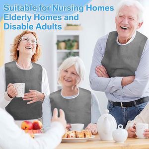 Baberos Reutilizables de Tela de Rizo Personalizados para Adultos, Hombres, Mujeres, Ancianos, Personas Mayores, Discapacitados, Hogares de Ancianos, Protectores de Ropa para Comer, Delantales - Product Image 3