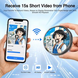ป้ายแสดงผลอิเล็กทรอนิกส์ขนาด 1.85 นิ้ว กระจกโค้ง 2.5D รูปทรงเม็ดข้าว พร้อมภาพถ่ายไอดอล ป้ายแสดงผลอัจฉริยะ - Product Image 2