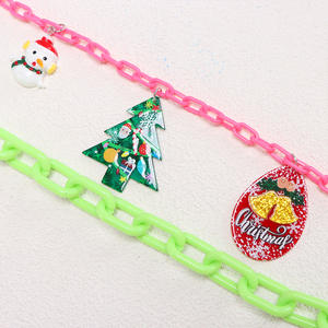 Cadena de Pantalones de Acrílico de Doble Capa Colorida, Colgante Navideño, Cadena de Cintura Unisex Estilo Punk, Decoración de Copo de Nieve, Árbol y Campana en Verde y Rosa - Product Image 4
