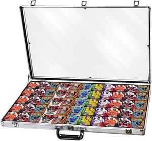 Vitrine d'exposition pour salon professionnel, POIUNA 34" – Vitrine portable de table en aluminium pour cartes de baseball avec serrures, présentoir en acrylique transparent - Product Image 1