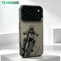 Coque de téléphone pour garçons, motif de course de motocross, anti-chute, coque rigide pour iPhone 16 Pro