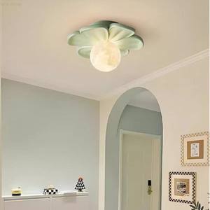 Lámpara de Techo Moderna de Metal con Forma de Flor Crema, con Control Remoto Ajustable, para Pasillo, Tamaño Pequeño, LED, Clasificación IP33 - Product Image 4