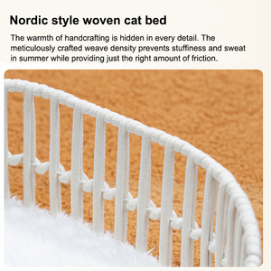 El Yapımı Dokuma Pamuk İplikten Köpek ve Kedi Yatağı Sağlam Kış Tasarımı Nefes Alabilen Rahat Polycotton Dört Mevsim Kullanım - Product Image 4