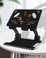 Support pour ordinateur portable pliable pratique et réglable en alliage d'aluminium avec ventilateur de refroidissement pour bureau/jeux et iPad Tablet PC Portable Use