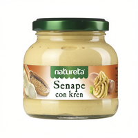 Sauce Condimentaire Natureta au Moutarde Piquante et au Raifort 200g X 12 Bouteilles Réfrigérées Durée de Conservation de 18 Mois ETA KAMNIK D.O.O.