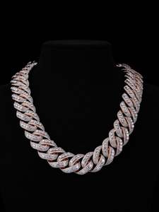 Collier personnalisé en argent sterling S925 avec moissanite, maillons cubains, initiale <span class=keywords><strong>LIDA</strong></span>, style bling hip-hop, collier personnalisé - Product Image 3
