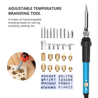 Outil de gravure au bois à température réglable 60w, kit de 28 pièces, fer à souder