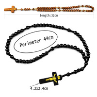 2025 Offres Spéciales perles en bois tissées à la main chapelet jésus croix collier bijoux religieux pour hommes