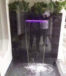 Mur à lames <span class=keywords><strong>d</strong></span>'<span class=keywords><strong>eau</strong></span> en acier inoxydable éclairé par <span class=keywords><strong>LED</strong></span> pour <span class=keywords><strong>piscine</strong></span> et jardin Caractéristique Cascade - Product Image 6