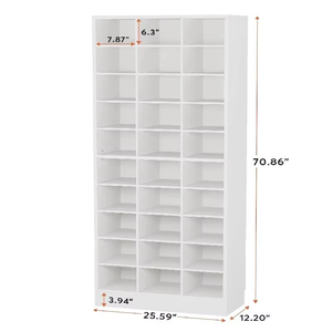 Modern Wooden Shoe Cabinet Minimalist Multifunctional White 10-Tier Freestanding High-Entry Warehouse Home Furniture Living Room - Product Image 6