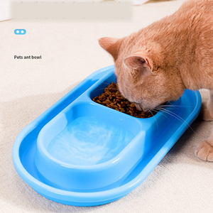 Yun Pet Double Bowl Anti-Ant Cat Feeding Bowl Stray Cat Outdoor Waterproof Plastic Solid Food Dish - Product Image 3