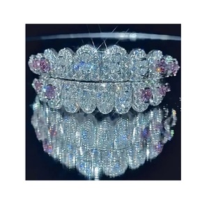 Best Quality Luxury Moissanite <b>Diamond</b> <b>Teeth</b> Grillz Hip Hop Jewelry Custom Fit Iced Out Smile Party Wear Available For Sale - Product Image 1