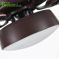 Ventilador de techo inteligente de alta calidad personalizado con ventilador de techo de grano de madera doméstico remoto con Led