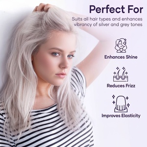 Champú Morado <span class=keywords><strong>Profesional</strong></span> de Marca Blanca, Neutraliza Rápidamente los Tonos Cobrizos, Aumenta el Brillo Helado para Cabello con Tonos Fríos - Product Image 5