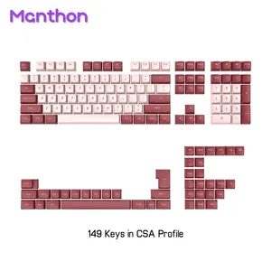 CSA โปรไฟล์ดับเบิ้ลช็อต Keycaps กับคืนนมกล้วยซากุระฤดูร้อนสีดำทองสีแดงถั่วสีที่กำหนดเองสำหรับแป้นพิมพ์กล