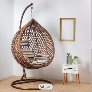 Кресло-качели для внутреннего дворика, уличное ротанговое висячее кресло в форме яйца с подставкой для яиц