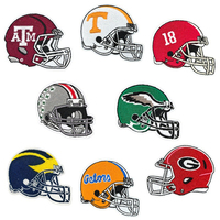 En gros, assortiment de patchs thermocollants brodés à paillettes sur le thème du football américain, motifs Cœur, Étoile, Trophée, Casque, Nœud, appliqués brodés