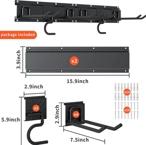 Crochets multi-usages de différentes tailles, revêtus de caoutchouc antidérapant, pour <span class=keywords><strong>outils</strong></span> de garage faits <span class=keywords><strong>maison</strong></span>, supports muraux pour pelles - Product Image 5