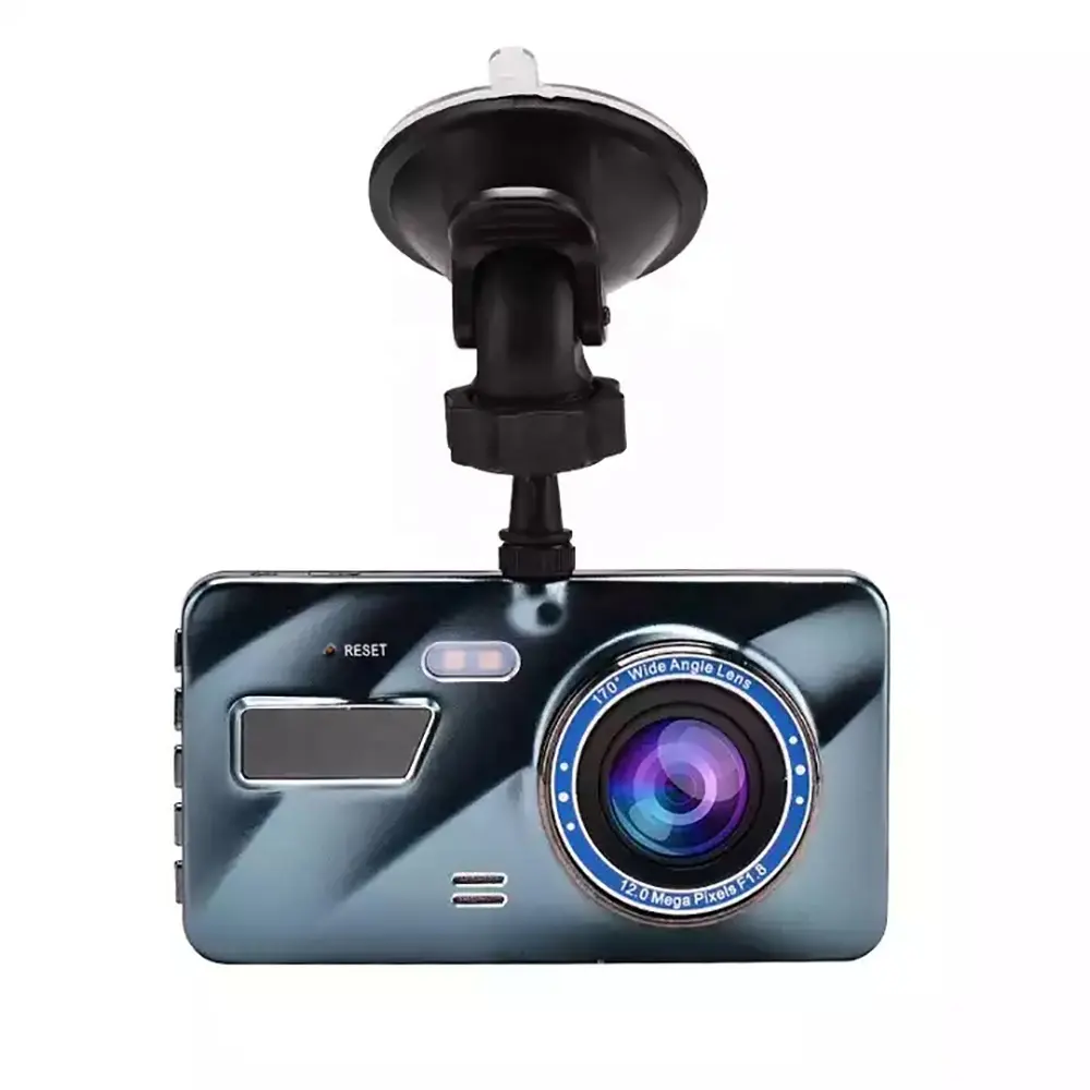 Caméra de tableau de bord à double objectif T900 de 4 pouces, boîtier noir avant et arrière de voiture avec caméra de recul, Dashcam grand Angle 170
