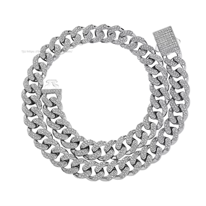 Chaîne cubaine unisexe classique personnalisée de 14 mm à une seule rangée, style rappeur transfrontalier, mode euro-américaine, vente chaude - Product Image 5