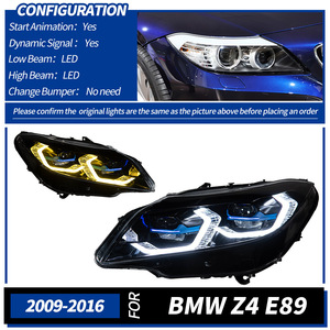 Conjunto de Faros Delanteros para <span class=keywords><strong>Z4</strong></span>, Modelos 2009-2016 (E89/G22), Luces Diurnas Azules de una Pieza, Ojos Dorados, 12V 35W - Product Image 6