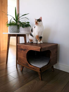 Rustieke Houten Kat Tafel Kat Bed Houten Kattenbak - Product Image 6