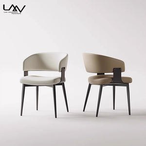 Silla de Comedor de Estilo Italiano para Restaurante u Hotel, Silla de Comedor de Lujo con Marco de Metal y Cuero para el Hogar - Product Image 4