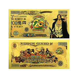 Billet de banque en or 24 carats du 20e anniversaire de One Piece - Collection Anime <span class=keywords><strong>Luffy</strong></span> Zoro Crew Double Face 16x7.6cm Premium pour Fans - Product Image 3