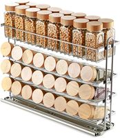 Étagère coulissante rectangulaire multifonctionnelle en acier inoxydable moderne pour le stockage des aliments et des assaisonnements