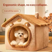 Nichoir d'intérieur pour chien, maisonnette chaude d'hiver, isolée, amovible, lavable, abri pour chat, maison pliable