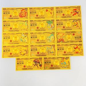 Japanse Anime Pokémon Pikachu Plastic Verguld Folie Bankbiljetten Collectie Herdenkingsgeschenk voor Kinderen - Product Image 2