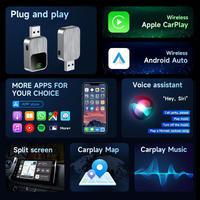 Adaptateur CarPlay Android Auto, WiFi haute vitesse 5 GHz, faible latence, Plug and Play, adaptateurs de conversion sans fil, connecteurs