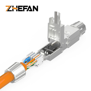Connecteur ZHEFAN Rj45 blindé sans outil Cat6 8p8c coupleur Ftp Rj45 Cat6a Ethernet prise modulaire connecteur Cat6 connecteur Rj45 - Product Image 5