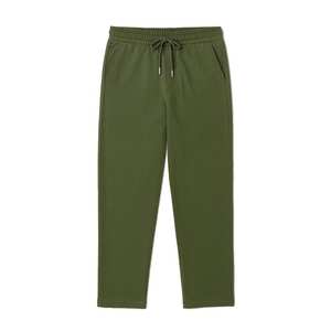 Pantalon de détente pour homme style toile, coupe droite, finition texturée, séchage rapide et respirant, idéal pour un style décontracté chic, le travail ou la maison - Product Image 1