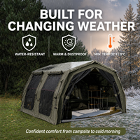 Tente gonflable Coody 17.2 Familia Pro Air - Vert armée, grande tente gonflable pour le camping, maison gonflable spacieuse, vente en gros